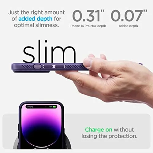 The Spigen Liquid Air Designed for iPhone 14 Pro Max Case compared in context