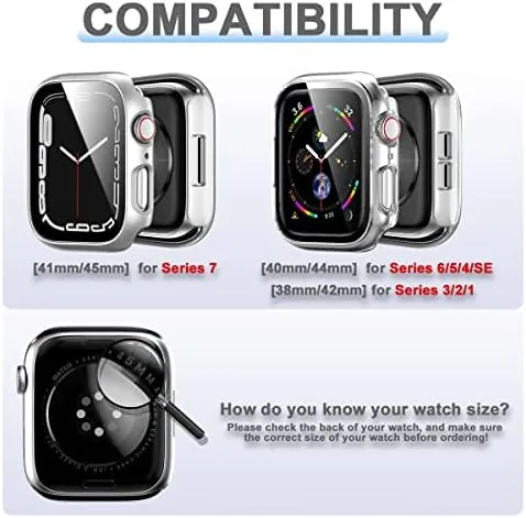 Close look at the Rontion 6 Pack Hard PC Case for Apple Watch 44mm build quality