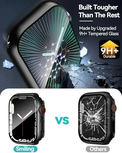 Applying the tempered glass screen protector over the Apple Watch display