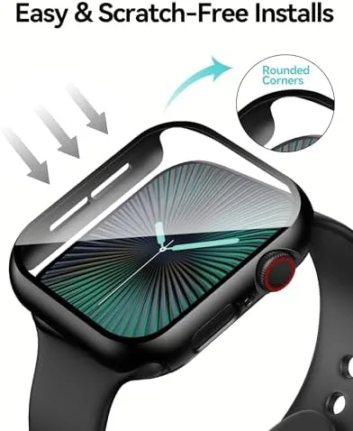 The Apple Watch charging on its magnetic puck with the case still fitted