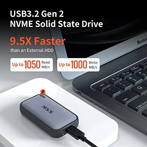 Close look at the SSK Portable SSD 1TB External Solid State Hard Drive USB build quality
