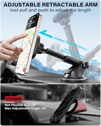 The APPS2Car mount next to a vent clip mount and a dash disc mount