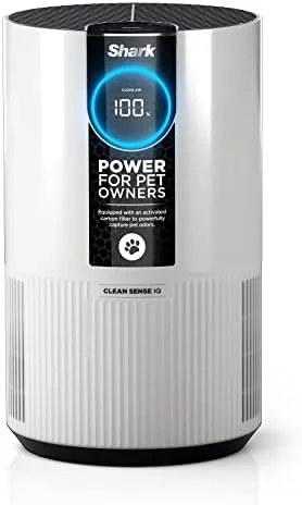 Shark Clean Sense Air Purifier with Pet Filter, HP102PET, White | For Homes with Review: Tested and Rated