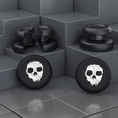 Close up of the extender and silicone cover fitted over a PS5 thumbstick