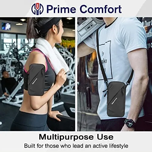 The crossbody holster worn while walking on a trail