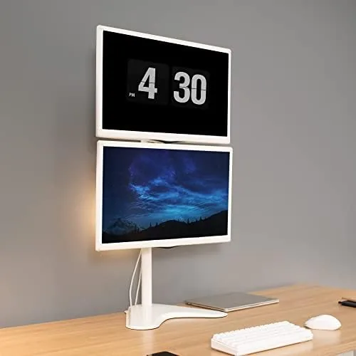 Close look at the VIVO Dual Monitor Desk Stand Free-Standing LCD Mount, Holds in build quality
