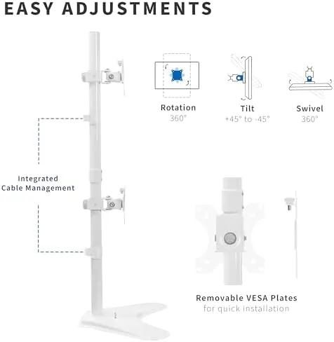 The VIVO Dual Monitor Desk Stand Free-Standing LCD Mount, Holds in in real use