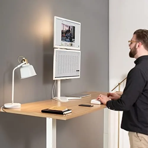 The VIVO Dual Monitor Desk Stand Free-Standing LCD Mount, Holds in compared in context