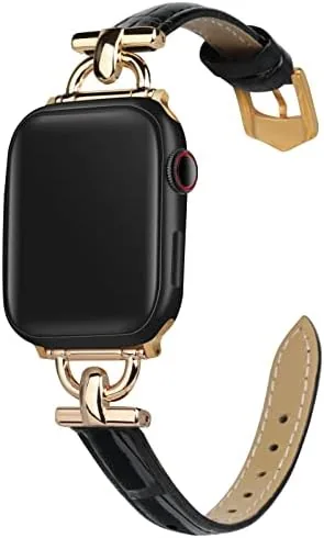 Close up of the quick release spring bar and the gold buckle hardware
