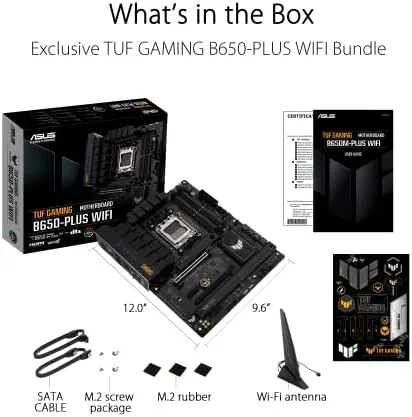 Close view of the PCIe 5.0 slot and M.2 heatsink area on the TUF B650-PLUS WiFi