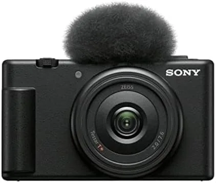 The ZV-1F being used for a handheld vlog recording outdoors