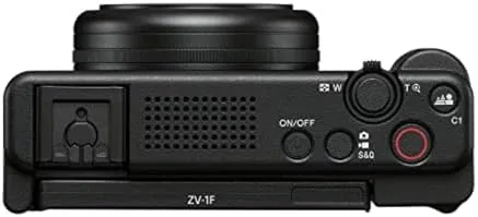 The ZV-1F held at arm's length for a selfie style vlog shot