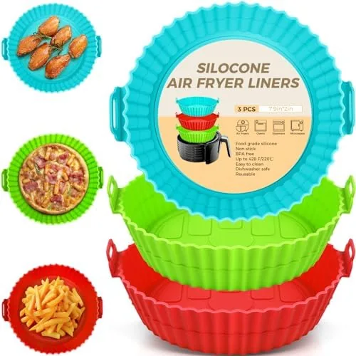 Overview of the 3 Pack Air Fryer Silicone Liners 8inch Air Fryer Silicone