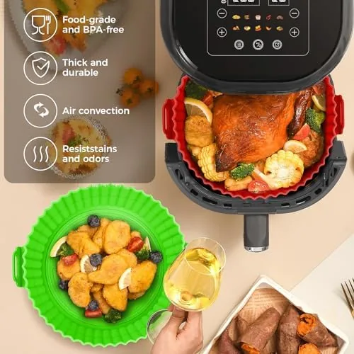 The 3 Pack Air Fryer Silicone Liners 8inch Air Fryer Silicone in real use
