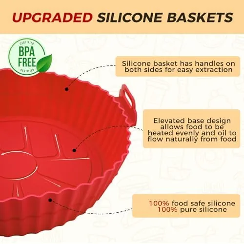 Another view of the 3 Pack Air Fryer Silicone Liners 8inch Air Fryer Silicone