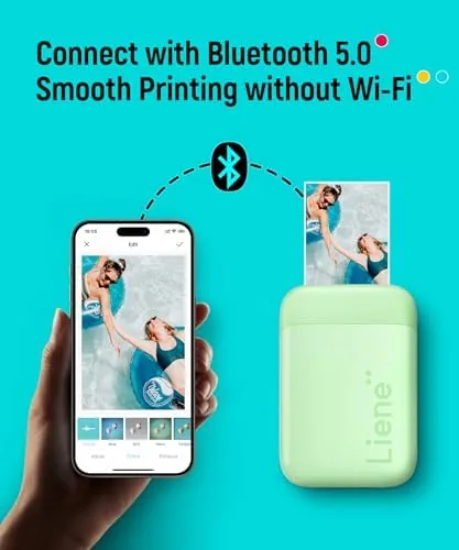 The Liene Pearl K100 Photo Printer, 2x3" Mini Portable Instant Phone compared in context