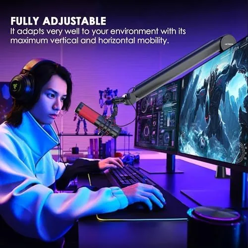 The Premium Microphone Boom Arm with Desk Mount, 360° Rotatable, Fully compared in context