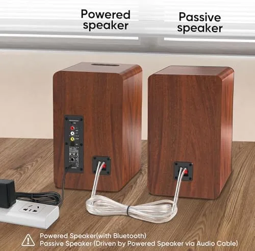 Close look at the Saiyin Powered Bluetooth Bookshelf Speakers | 40W*2, 4 Inch Woofer build quality