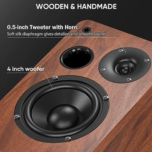 The Saiyin Powered Bluetooth Bookshelf Speakers | 40W*2, 4 Inch Woofer in real use