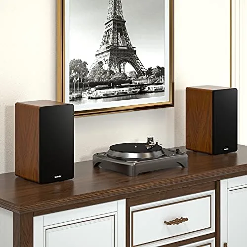 Another view of the Saiyin Powered Bluetooth Bookshelf Speakers | 40W*2, 4 Inch Woofer
