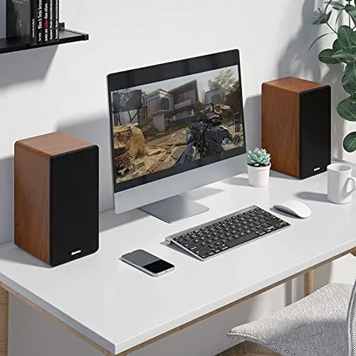 The Saiyin Powered Bluetooth Bookshelf Speakers | 40W*2, 4 Inch Woofer compared in context