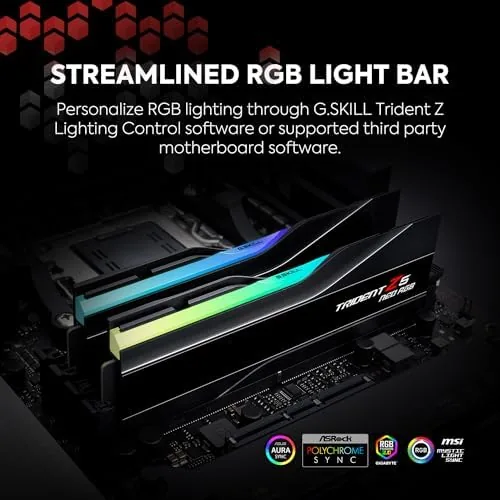 Detail shot of the G.SKILL Trident Z5 Neo RGB Series DDR5 RAM (AMD EXPO) features