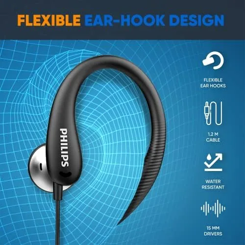 The PHILIPS Over The Ear Earbuds, Flexible Wrap Around Earbuds, Around in real use
