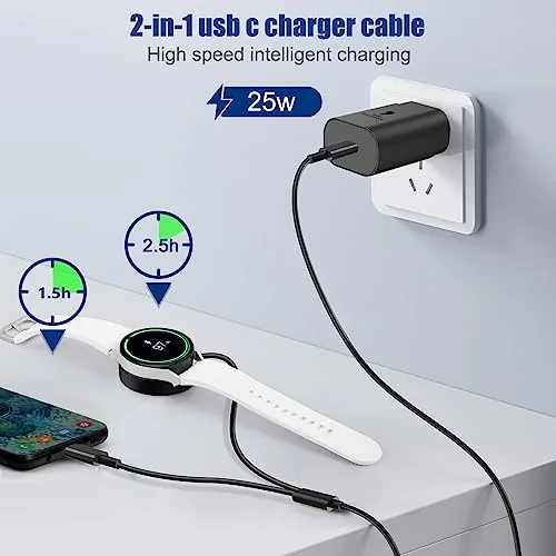 Close look at the 2 in1 Samsung Watch Charger,25W USB C Fast Charger Compatible build quality