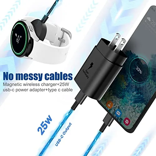Another view of the 2 in1 Samsung Watch Charger,25W USB C Fast Charger Compatible