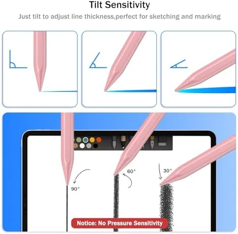 Close look at the Stylus Pen for iPad 2026-2018 with Faster Charge,Tilt Sensor Pencil build quality