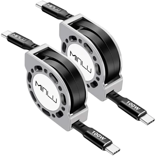 Overview of the Retractable USB C to USB C Cable,100W Fast Charging Cord，4