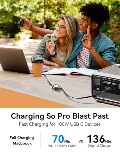 The Retractable USB C to USB C Cable,100W Fast Charging Cord，4 in real use