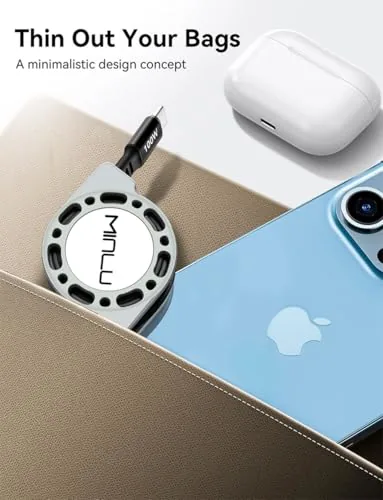 The Retractable USB C to USB C Cable,100W Fast Charging Cord，4 compared in context