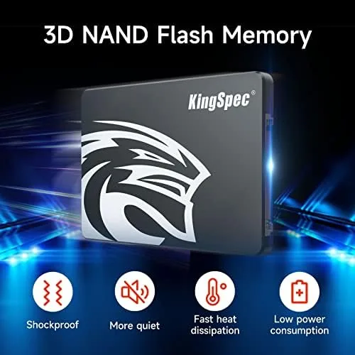 The KingSpec SATA SSD next to a premium SATA SSD and an M.2 NVMe drive