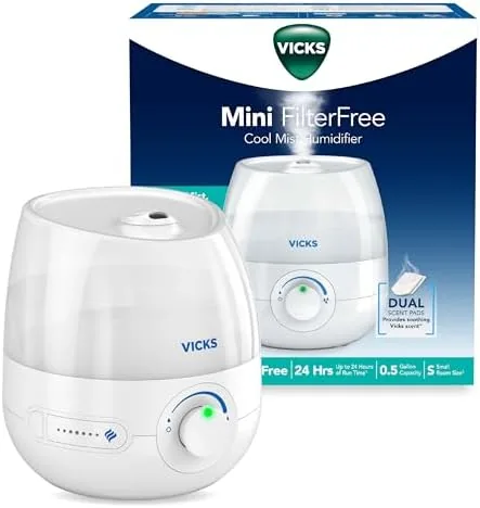 Vicks Mini Filter Free Cool Mist Humidifier for Small Room, White | Variable Mist Review: Tested and Rated
