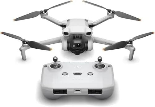DJI Mini 3 unfolded on a table with its gimbal shield in place