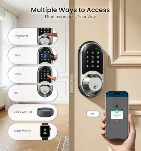 Close view of the Veise RZ07 fingerprint reader and keypad