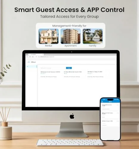 Family member unlocking the Veise RZ07 smart lock with a fingerprint