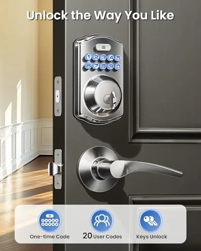 Close look at the Veise KS01B Keypad Door Lock with 2 Lever Handles Set build quality