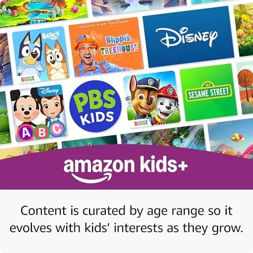 Two children sharing the Fire 7 Kids tablet on a couch