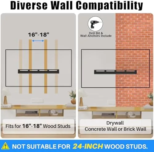 The 1.2" Ultra Slim Fixed TV Wall Mount for 12-55 Inch in real use