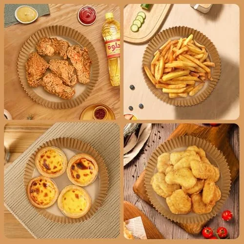 Another view of the 200pcs Air Fryer Disposable Paper Liner, Non-Stick Disposable Air Fryer