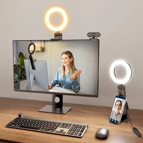 Overview of the Evershop Ring Light for Laptop Desk Clip On,Small Computer Video