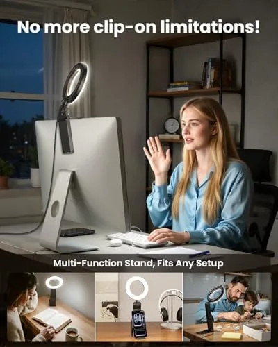 Close look at the Evershop Ring Light for Laptop Desk Clip On,Small Computer Video build quality