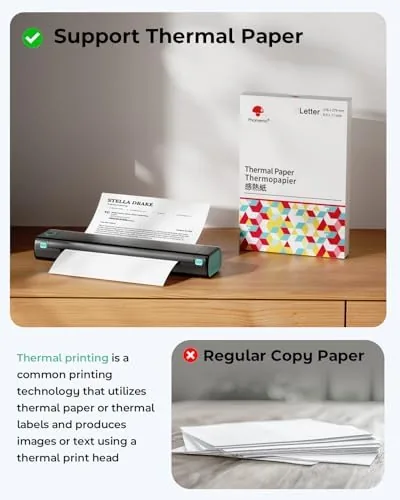 Another view of the Phomemo M08F Inkless Thermal Portable Printer with Case - 8.5