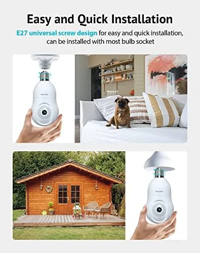 Close look at the LaView 4MP Bulb Security Camera 2.4GHz,360° 2K Security Cameras Wireless build quality