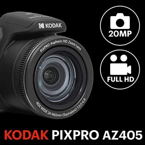 Close view of the Kodak AZ405 40x zoom lens barrel