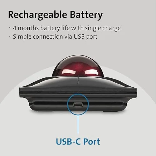 The Kensington SlimBlade™ Pro Wireless Trackball, Rechargeable Battery, Bluetooth 2.4GHz Connection in real use