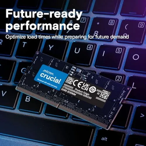 A laptop running a multitasking workload with the Crucial memory installed
