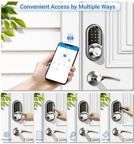 Close look at the Veise RZ07B Fingerprint Smart Lock with 2 Lever Handle Set build quality